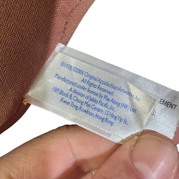 Vintage 2004 Cabbage Patch Kids 18" Doll With Black Yarn Hair Brown Eyes & Strip - Picture 2 of 10